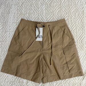 ZARA Tan Utility Shorts